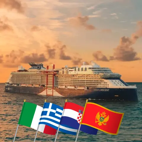 Kreuzfahrt im Mittelmeer ab Civitavecchia an Bord des Celebrity Ascent-Schiffs mit Besuchen in Italien, Griechenland, Kroatien und Montenegro für 11 Tage