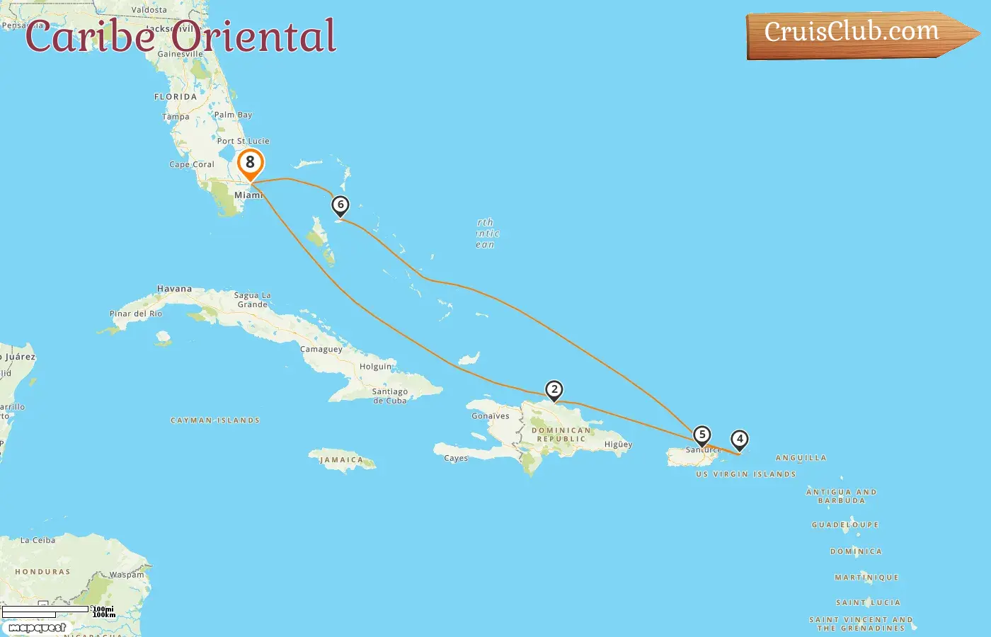 Cruzeiro no Caribe Oriental a bordo do navio Celebrity Beyond com escalas nos EUA, República Dominicana, Porto Rico e Bahamas por 8 dias