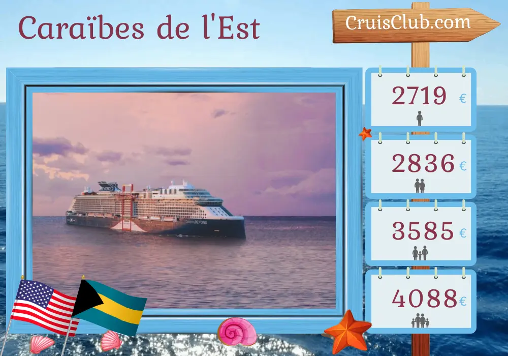 Croisière dans les Caraïbes orientales au départ de Fort Lauderdale à bord du navire Celebrity Beyond avec des escales aux États-Unis, en République dominicaine, à Porto Rico et aux Bahamas pendant 8 jours