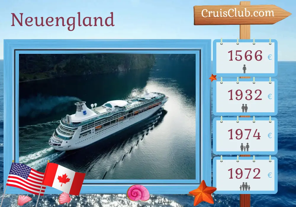 Kreuzfahrt in Neuengland ab Baltimore an Bord des Schiffes Vision of the Seas mit Besuchen in den USA und Kanada für 10 Tage