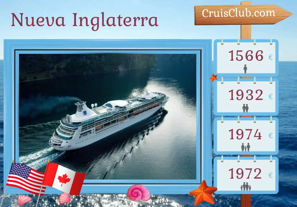 Crucero por Nueva Inglaterra desde Baltimore a bordo del barco Vision of the Seas con visitas a Estados Unidos y Canadá por 10 días
