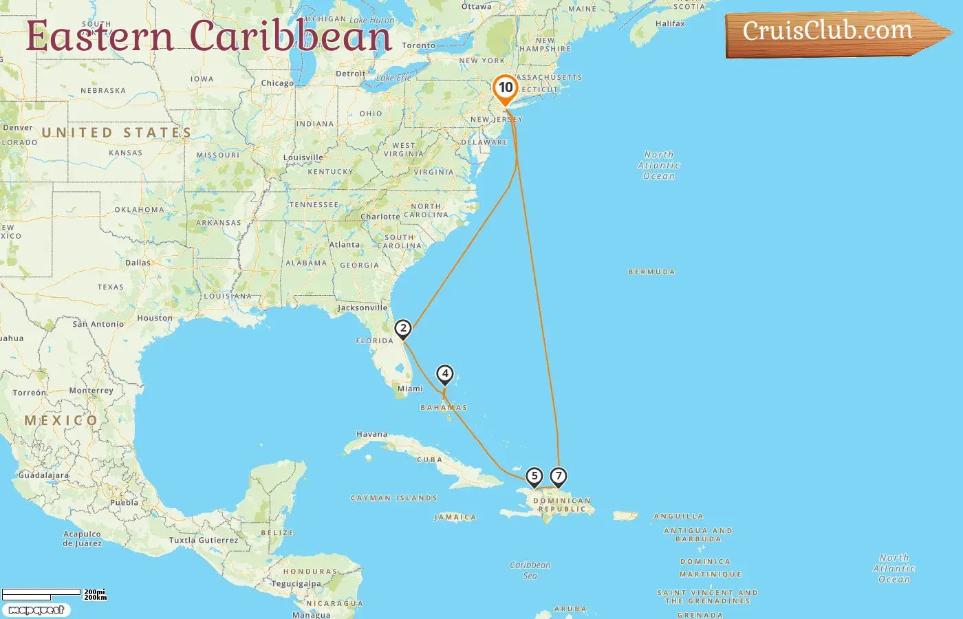 Kreuzfahrt in der östlichen Karibik ab Cape Liberty / New York an Bord des Schiffs Oasis of the Seas mit Besuchen in den USA, den Bahamas, Haiti und der Dominikanischen Republik für 10 Tage