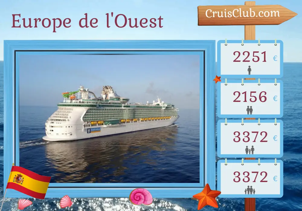 Croisière en Europe occidentale au départ de Southampton à bord du navire Liberty of the Seas avec des visites en Espagne pendant 8 jours