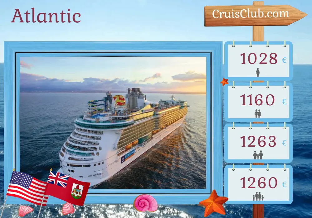 Cruise in the Atlantic from Cape Liberty / New York aboard Independence of the Seas ship with visits to USA and Bermuda for 6 days