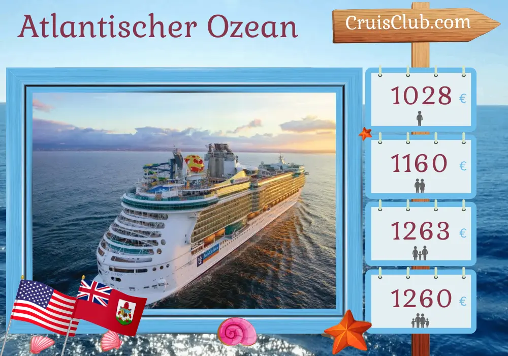 Kreuzfahrt im Atlantik ab Cape Liberty / New York an Bord des Schiffes Independence of the Seas mit Besuchen in den USA und Bermuda für 6 Tage