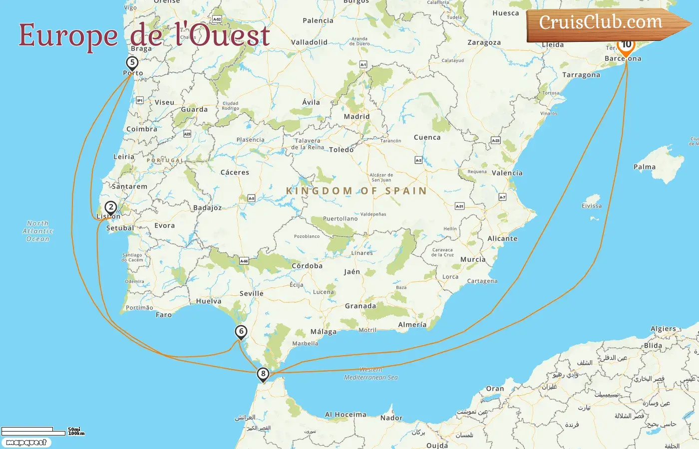 Croisière en Europe de l`Ouest au départ de Barcelone à bord du navire Celebrity Equinox avec des visites en Espagne et au Maroc pendant 10 jours