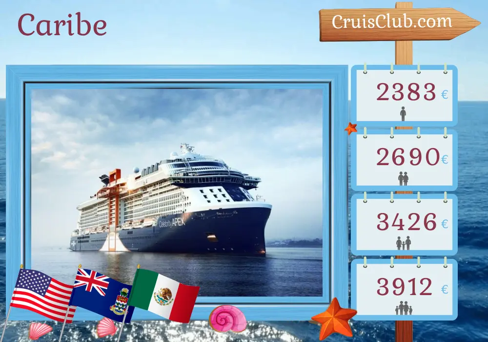 Crucero en el Caribe desde Port Canaveral / Orlando a bordo del barco Celebrity Apex con visitas a EE. UU., Islas Caimán y México durante 8 días