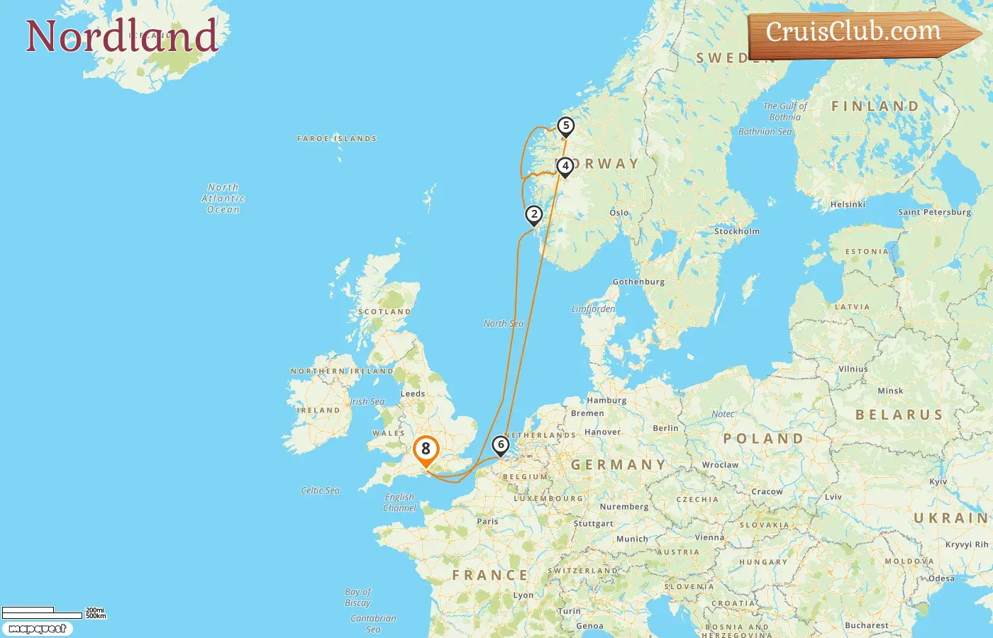 Crucero por el Norte desde Southampton a bordo del barco Celebrity Apex con visitas a Noruega y Bélgica durante 8 días