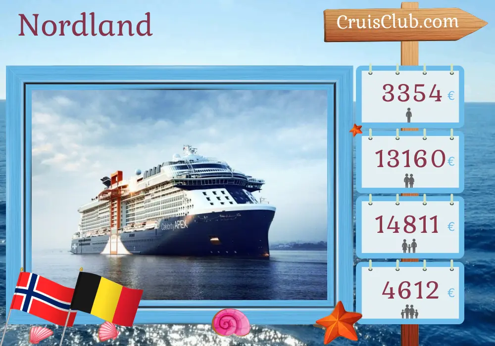 Kreuzfahrt im Norden ab Southampton an Bord des Schiffes Celebrity Apex mit Besuchen in Norwegen und Belgien für 8 Tage