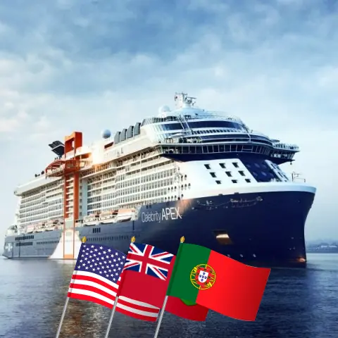 Crucero en el Transatlántico desde Port Canaveral / Orlando a Southampton a bordo del barco Celebrity Apex con visitas a Estados Unidos, Bermudas y Portugal por 14 días