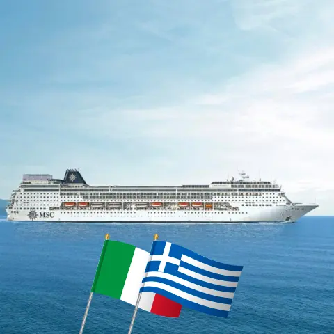 Kreuzfahrt im Mittelmeer ab Bari an Bord des Schiffes MSC Sinfonia mit Besuchen in Italien und Griechenland für 8 Tage
