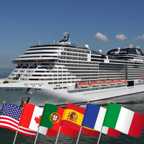 Круиз по Трансатлантике из Нью-Йорка в Палермо на борту судна MSC Meraviglia с посещениями США, Канады, Португалии, Испании, Франции, Туниса и Италии на 20 дней