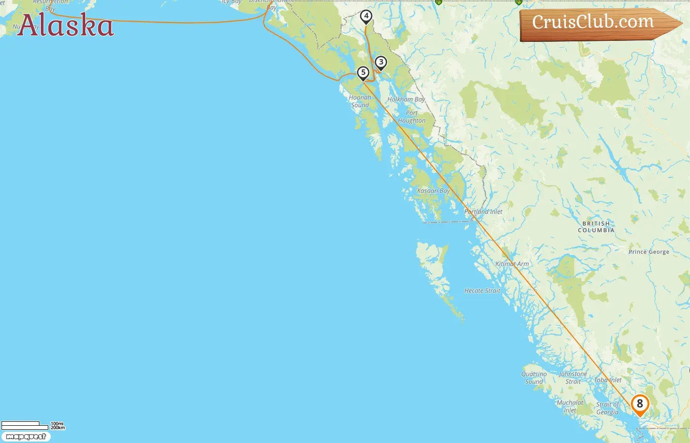 Cruise in the Alaska from Anchorage / Anchorage to Vancouver aboard Ovation of the Seas ship with visits to USA and Canada for 8 days