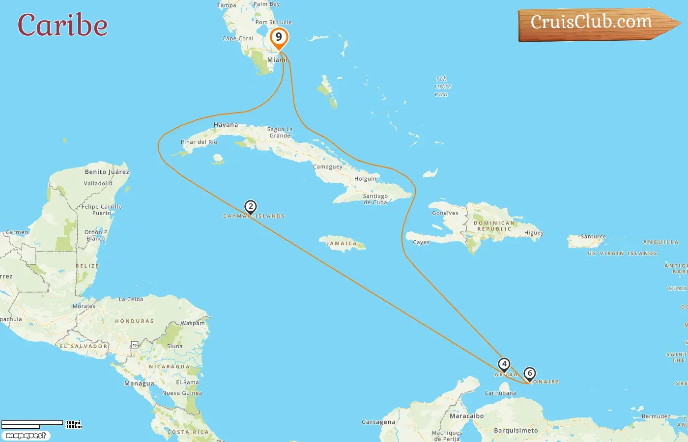 Cruzeiro pelo Caribe saindo de Fort Lauderdale a bordo do navio Celebrity Silhouette com visitas aos EUA, Ilhas Cayman, Aruba e Curaçao por 9 dias