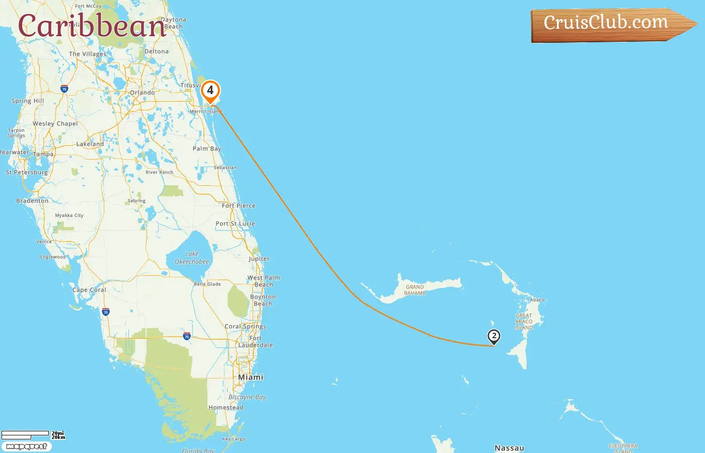 Cruise in the Caribbean from Port Canaveral / Orlando aboard Disney Fantasy ship with visits to USA and Bahamas for 4 days