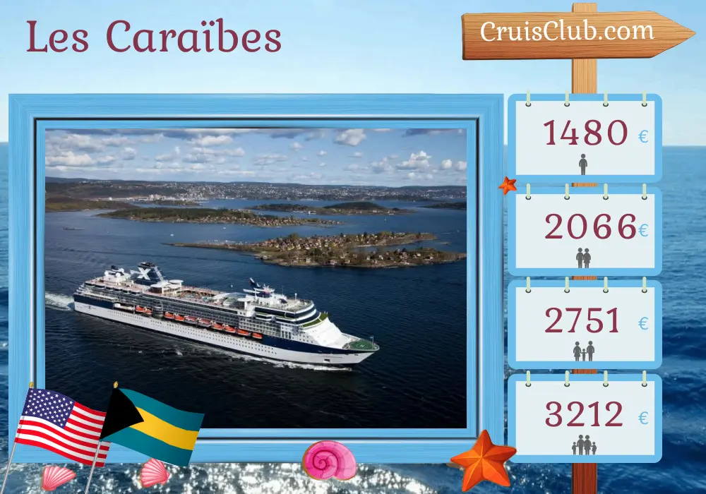 Croisière dans les Caraïbes au départ de Tampa à bord du navire Celebrity Constellation avec des escales aux États-Unis et aux Bahamas pendant 8 jours