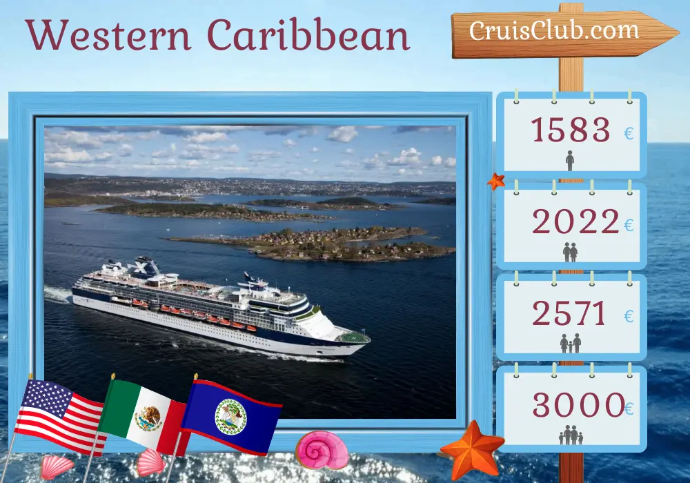 Cruise in the Western Caribbean from Tampa aboard Celebrity Constellation ship with visits to USA, Mexico, and Belize for 8 days
