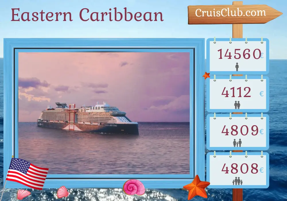 Cruise in the Eastern Caribbean from Miami aboard Celebrity Beyond ship with visits to USA and Dominican Republic for 8 days