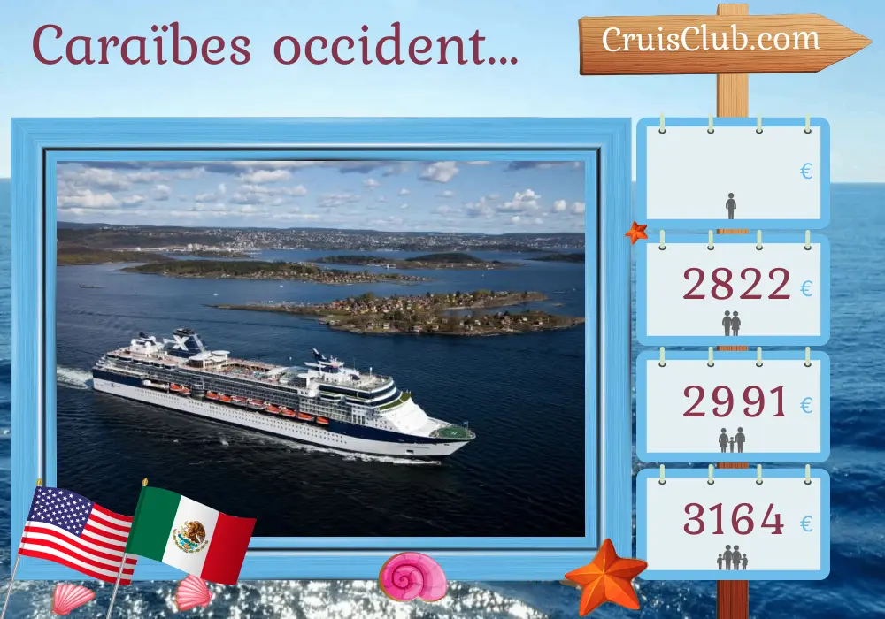 Croisière dans les Caraïbes occidentales au départ de Tampa à bord du navire Celebrity Constellation avec escales aux États-Unis et au Mexique pendant 8 jours