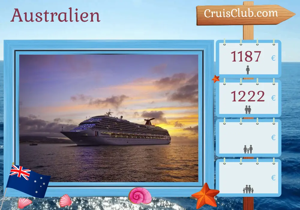 Kreuzfahrt in Australien von Sydney an Bord des Carnival Splendor-Schiffes mit Besuchen in Australien für 10 Tage