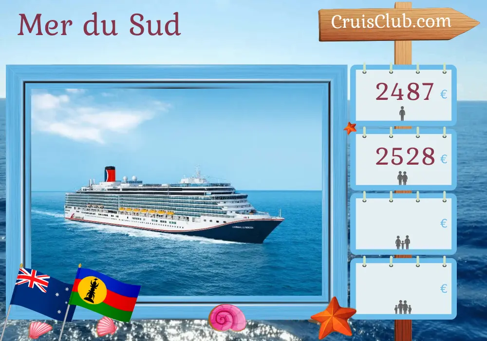 Croisière dans le Pacifique Sud au départ de Brisbane à bord du navire Carnival Luminosa avec des visites en Australie, au Vanuatu et en Nouvelle-Calédonie pendant 9 jours