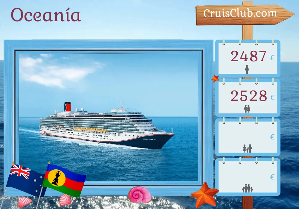 Crucero por el Pacífico Sur desde Brisbane a bordo del barco Carnival Luminosa con visitas a Australia, Vanuatu y Nueva Caledonia durante 9 días