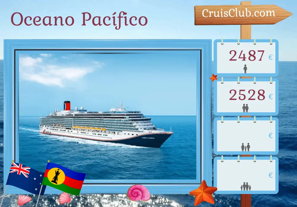 Cruzeiro no Sul do Pacífico partindo de Brisbane a bordo do navio Carnival Luminosa com visitas à Austrália, Vanuatu e Nova Caledônia por 9 dias
