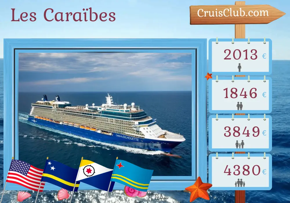 Croisière dans les Caraïbes de Boston à Fort Lauderdale à bord du navire Celebrity Silhouette avec des escales aux États-Unis, à Curaçao et à Aruba pendant 11 jours