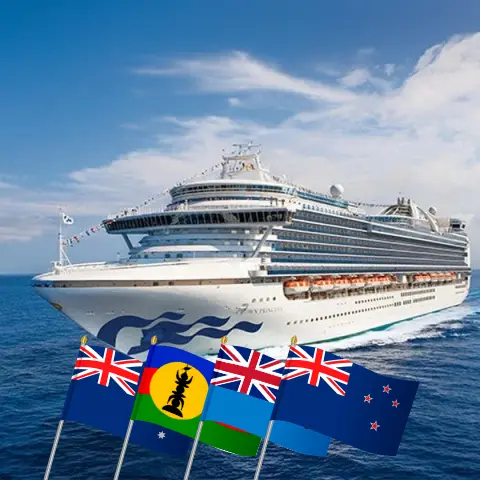 Cruzeiro no Oceano Pacífico de Sydney a bordo do navio Crown Princess com visitas à Austrália, Nova Caledônia, Vanuatu, Fiji e Nova Zelândia por 16 dias