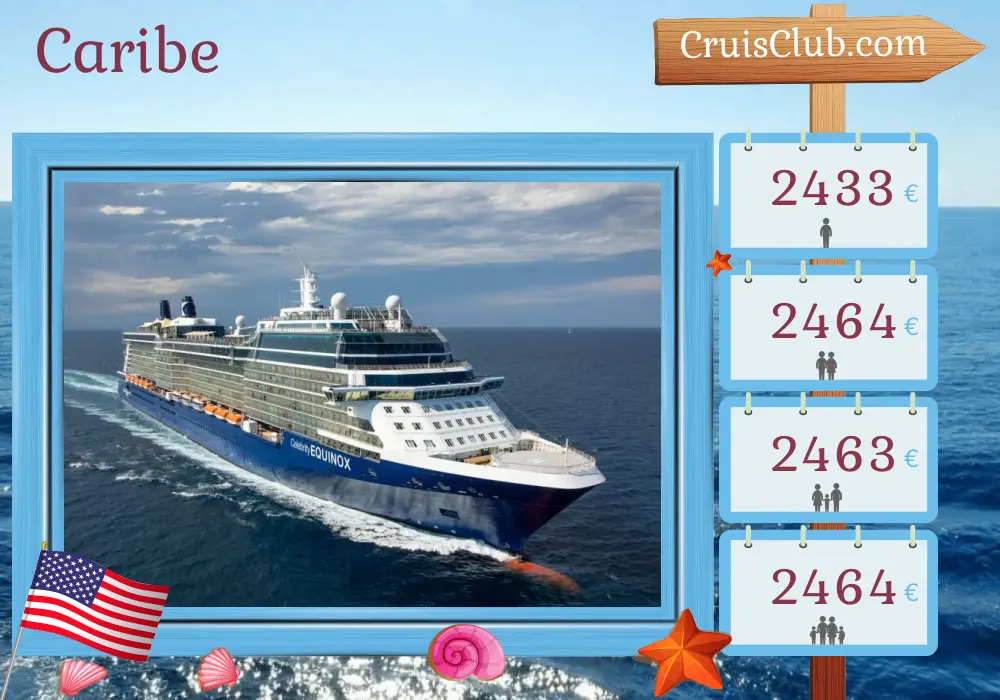 Cruzeiro no Caribe a partir de Port Canaveral / Orlando a bordo do navio Celebrity Equinox com visitas aos EUA e Bahamas por 8 dias