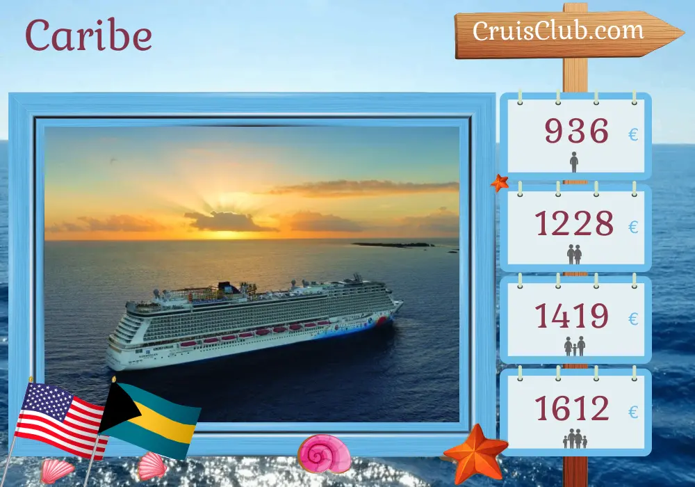 Crucero en el Caribe desde Miami a bordo del barco Norwegian Breakaway con visitas a Estados Unidos y Bahamas por 5 días