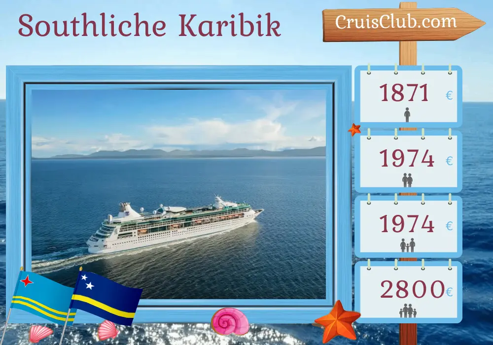 Kreuzfahrt in der Südkaribik ab Cartagena an Bord des Schiffes Rhapsody of the Seas mit Besuchen in Kolumbien, Aruba, Curaçao und Panama für 8 Tage