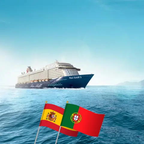 Cruzeiro no Atlântico com partida de Santa Cruz de Tenerife a bordo do navio Mein Schiff 5 com visitas à Espanha e Portugal por 15 dias