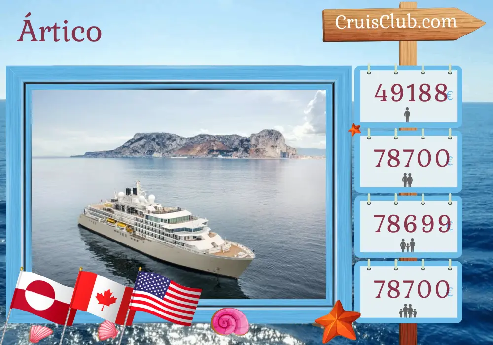 Cruzeiro no Ártico de Nuuk a Nome a bordo do navio Silver Endeavour com visitas à Groenlândia, Canadá e EUA por 24 dias