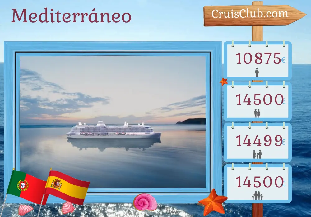 Crucero por el Mediterráneo desde Lisboa a Barcelona a bordo del barco Silver Ray con visitas a Portugal, España, Marruecos y Gibraltar durante 12 días