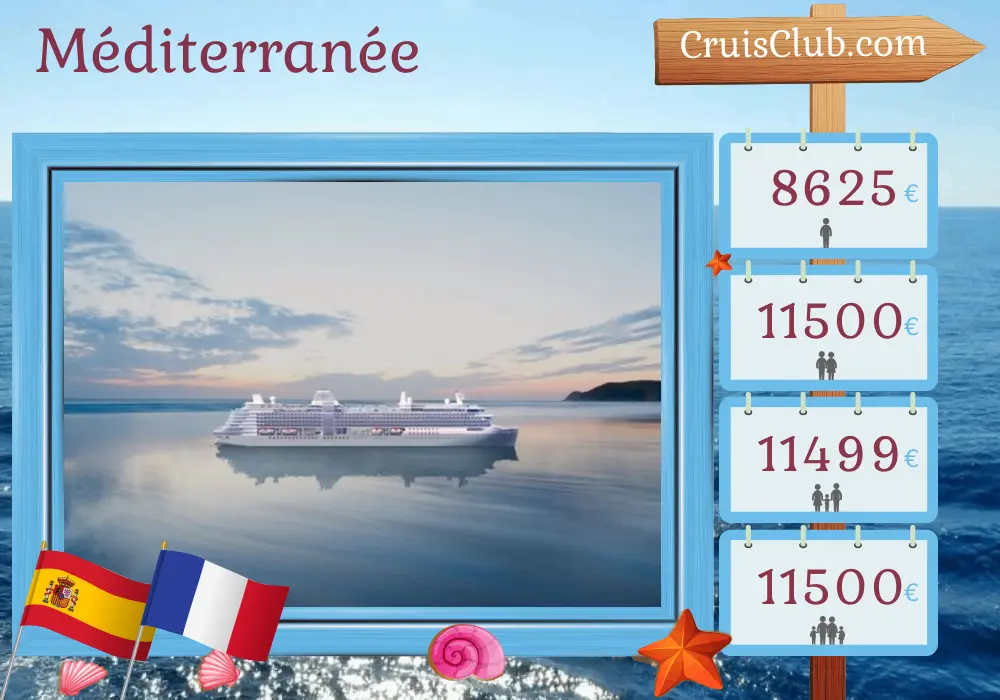 Croisière en Méditerranée de Barcelone à Monte Carlo à bord du navire Silver Ray avec des visites en Espagne, en France et à Monaco pendant 10 jours