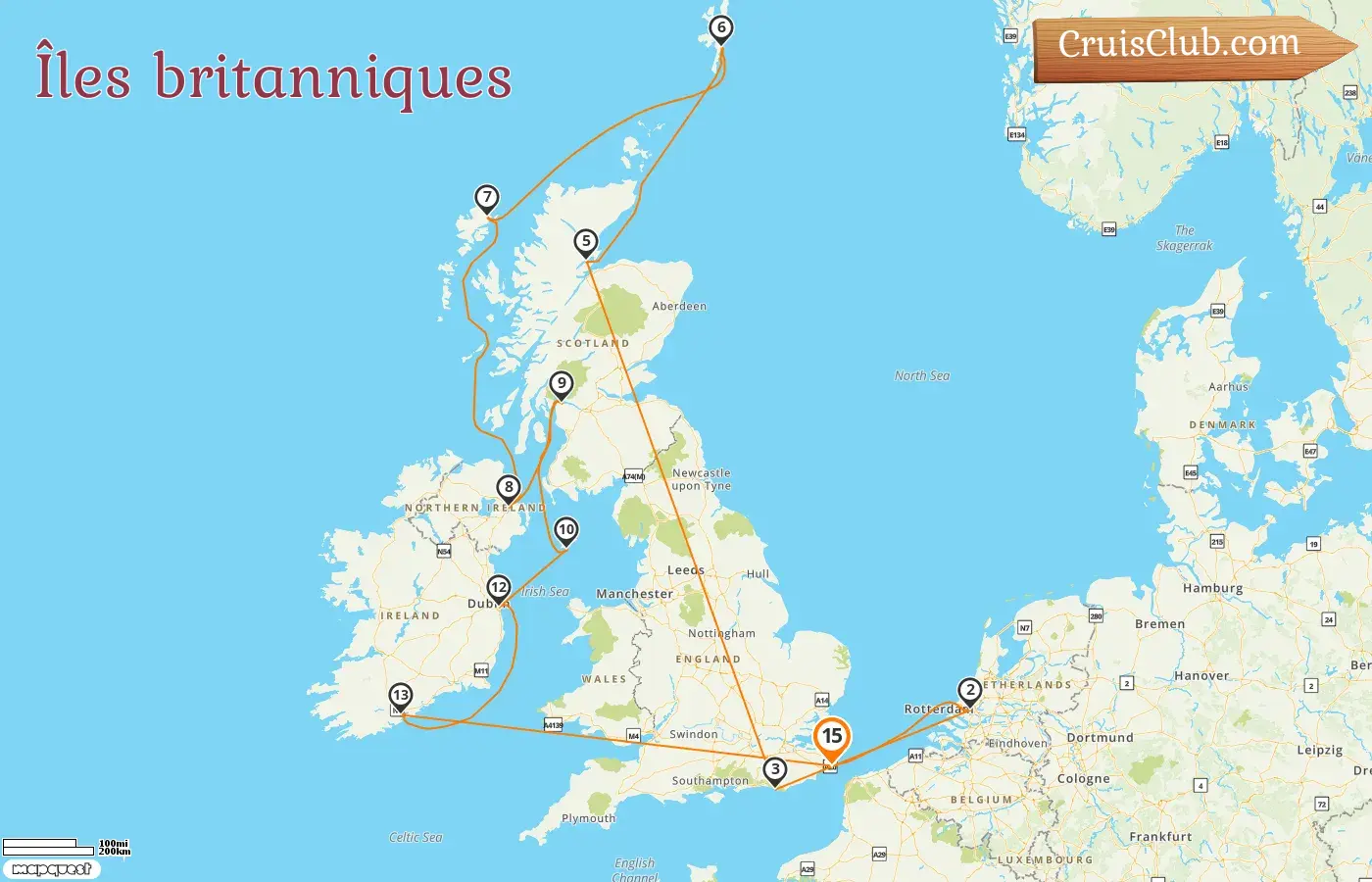 Croisière dans les îles britanniques au départ de Douvres à bord du navire Nieuw Statendam avec des visites aux Pays-Bas, à l`Île de Man et en Irlande pendant 15 jours