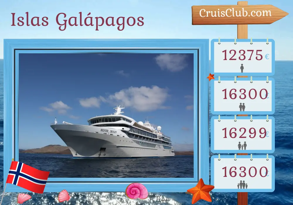 Crucero en las Galápagos desde Puerto Baquerizo a bordo del barco Silver Origin con visitas a Ecuador y Noruega durante 8 días