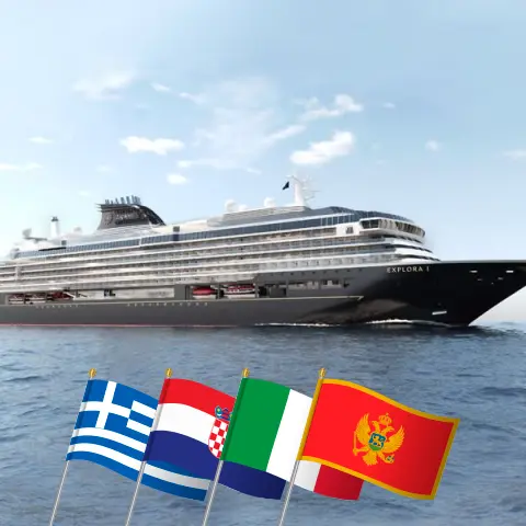 Cruzeiro no Mediterrâneo a partir de Piraeus a bordo do navio EXPLORA I com visitas à Grécia, Croácia, Itália e Montenegro por 10 dias