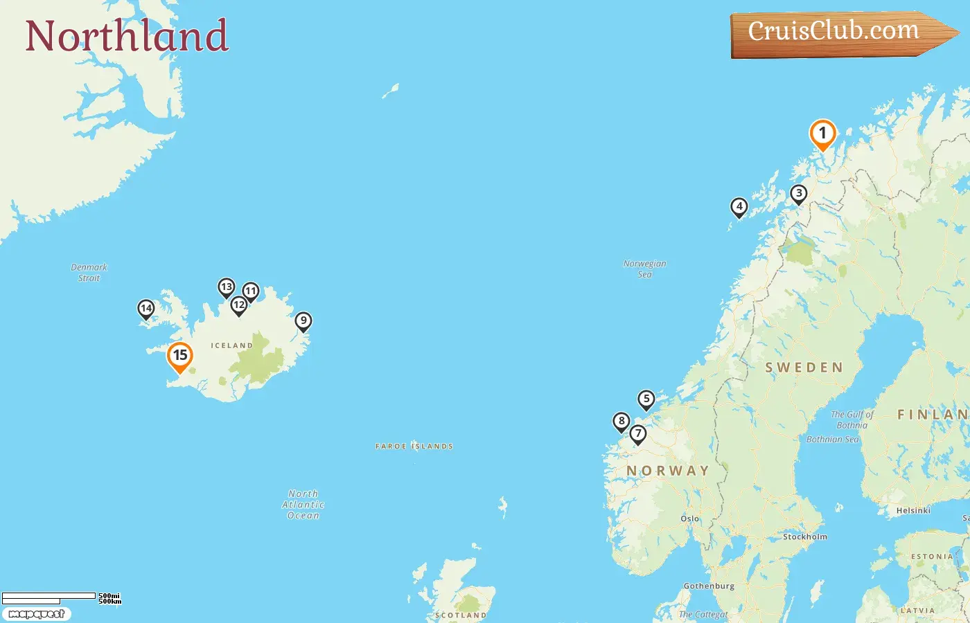 Northland Cruise: Tromsø to Reykjavik aboard the Silver Shadow ship with visits to Norway and Iceland for 15 days