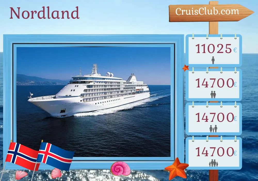 Cruzeiro no Northland de Tromsø a Reykjavik a bordo do navio Silver Shadow com visitas à Noruega e Islândia por 15 dias