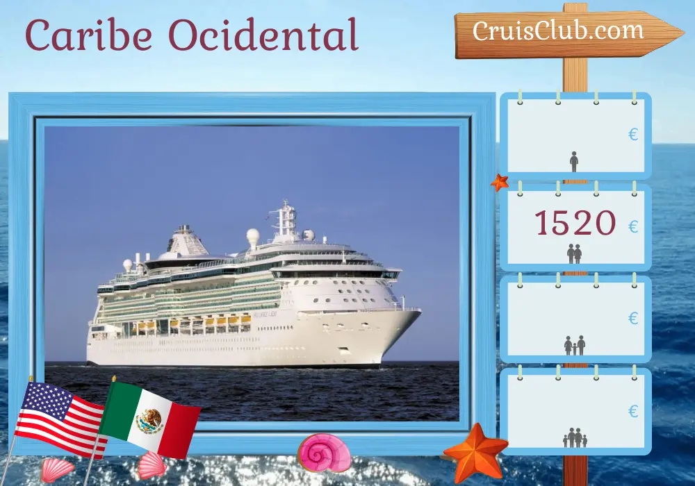 Cruzeiro no Caribe Ocidental a partir de Tampa a bordo do navio Brilliance of the Seas com visitas aos EUA, México e Honduras por 8 dias