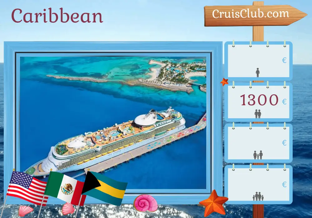 Cruise in the Caribbean from Miami aboard Freedom of the Seas ship with visits to USA, Mexico, and Bahamas for 6 days