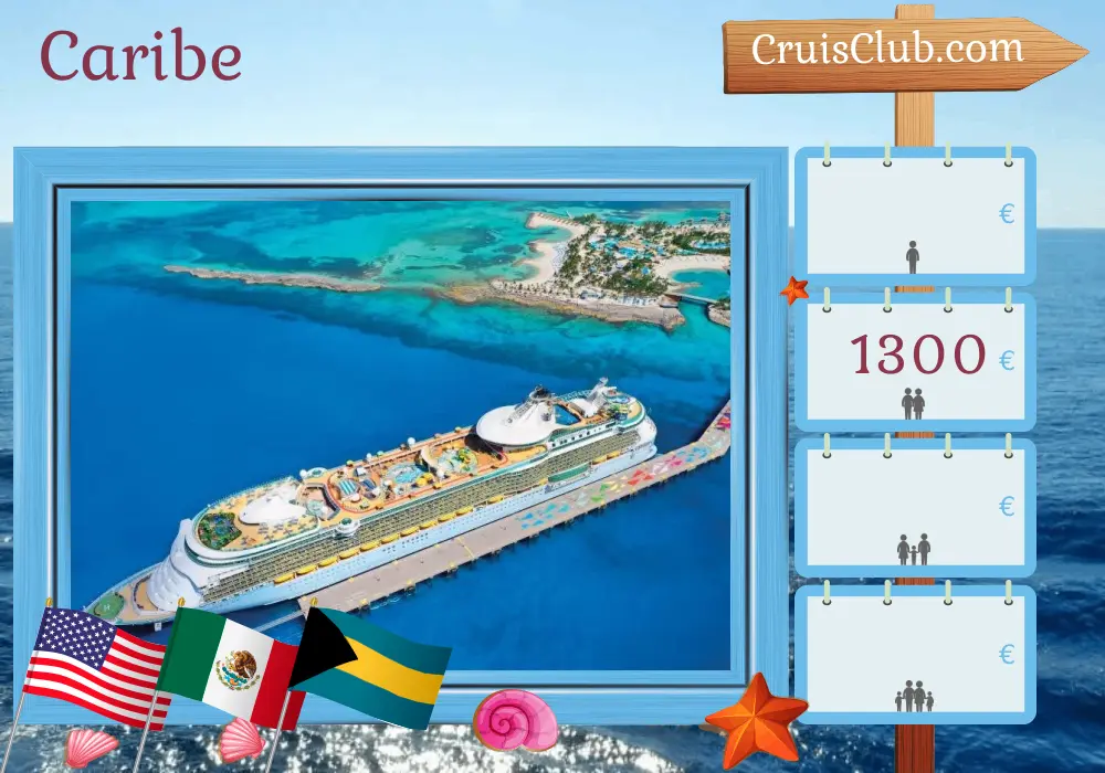 Crucero por el Caribe desde Miami a bordo del barco Libertad de los Mares con visitas a EE. UU., México y Bahamas durante 6 días