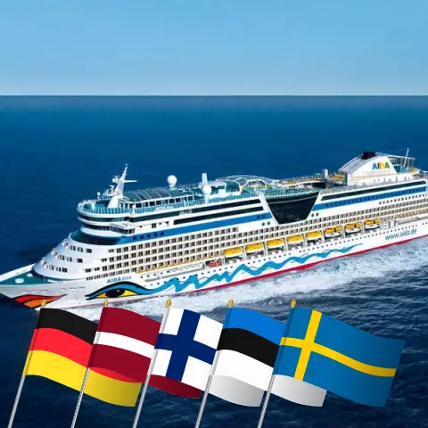 Круиз по Балтийскому морю из Варнемюнде на борту судна AIDAdiva с посещениями Германии, Латвии, Финляндии, Эстонии и Швеции на 8 дней