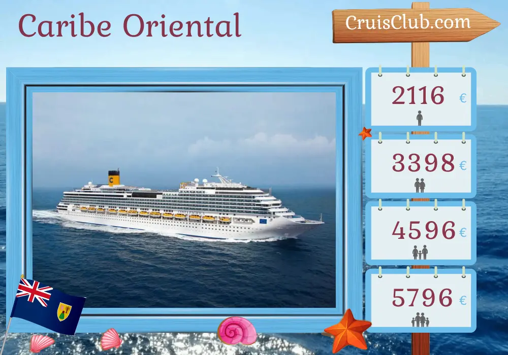 Crucero por el Caribe Oriental desde La Romana a bordo del barco Costa Pacifica con visitas a la República Dominicana durante 8 días