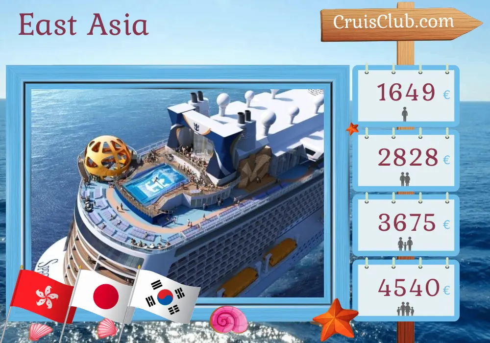 Cruise in the East Asia from Hong Kong aboard Spectrum of the Seas ship with visits to Hong Kong, Japan, and South Korea for 10 days