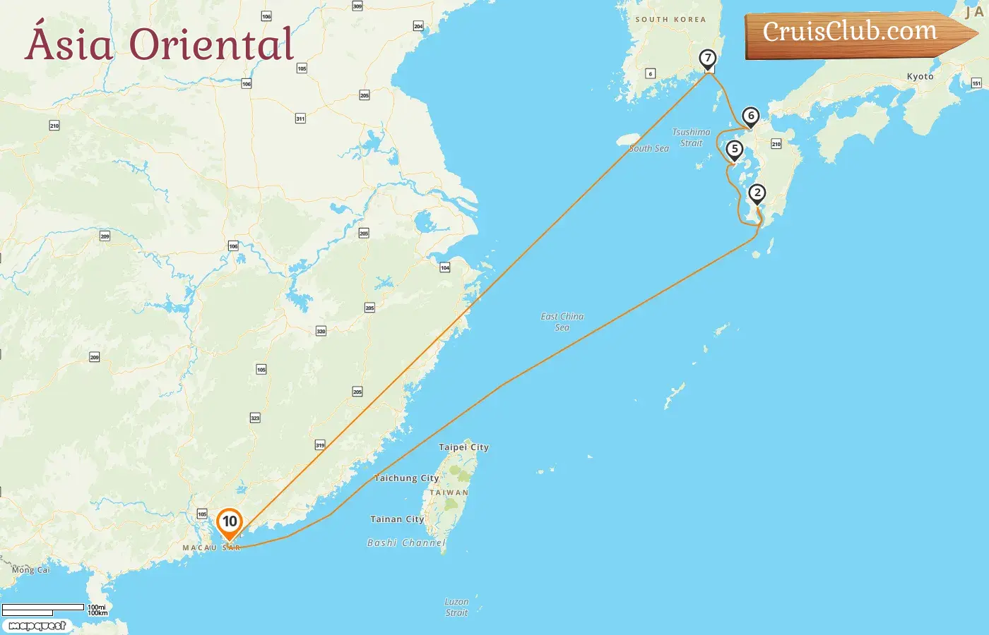 Cruzeiro no Leste da Ásia saindo de Hong Kong a bordo do navio Spectrum of the Seas com visitas a Hong Kong, Japão e Coreia do Sul por 10 dias