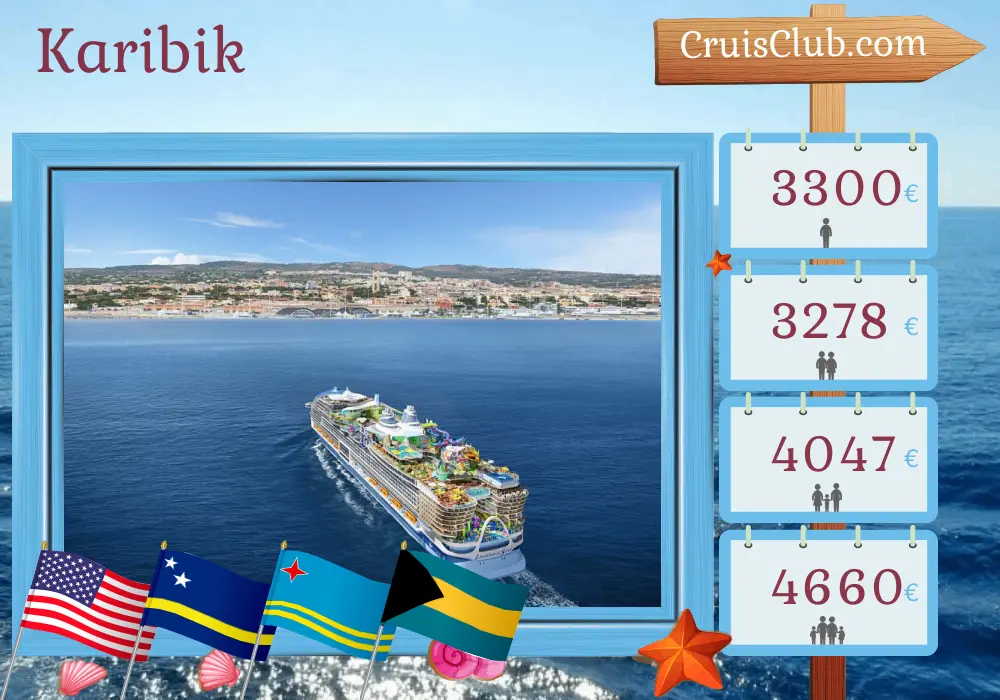 Kreuzfahrt in der Karibik ab Fort Lauderdale an Bord des Legend of the Seas-Schiffs mit Stopps in den USA, Curaçao, Aruba und den Bahamas für 9 Tage