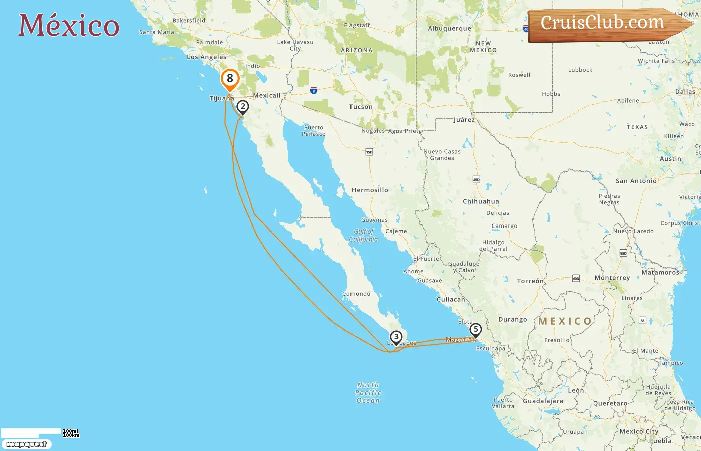 Crucero en México desde San Diego a bordo del barco Serenade of the Seas con visitas a EE. UU. y México durante 8 días